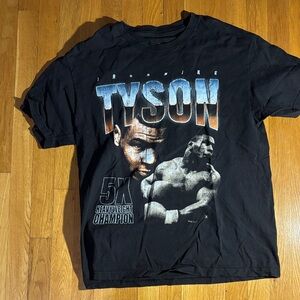 Mike Tyson men large Black Graphic T-Shirt